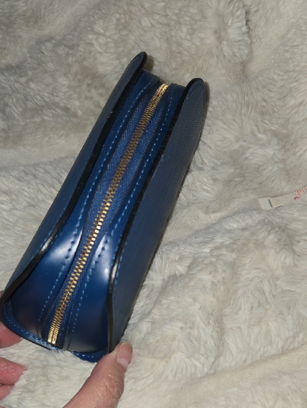 Louis Vuitton Blue Epi Leather Zip Around Cosmetic Case - Picture 9 of 12